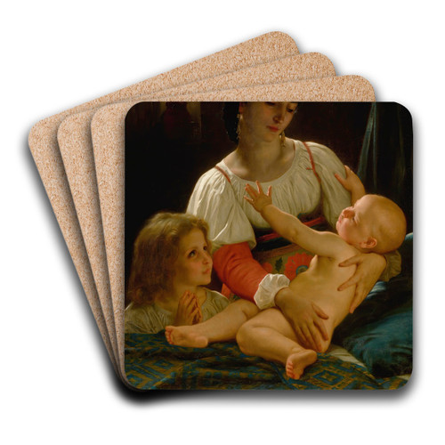 Le Rveil by William Bouguereau Art Drink Coaster set