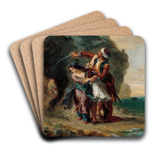 Selim and Zuleika by Eugne Delacroix Art Drink Coaster set Selim and Zuleika by Eugne Delacroix Art Drink Coaster set