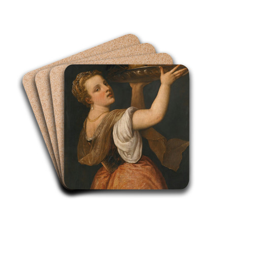 Pomona by Follower of Titian Drink Coasters - set of 4 Pomona by Follower of Titian Drink Coasters - set of 4