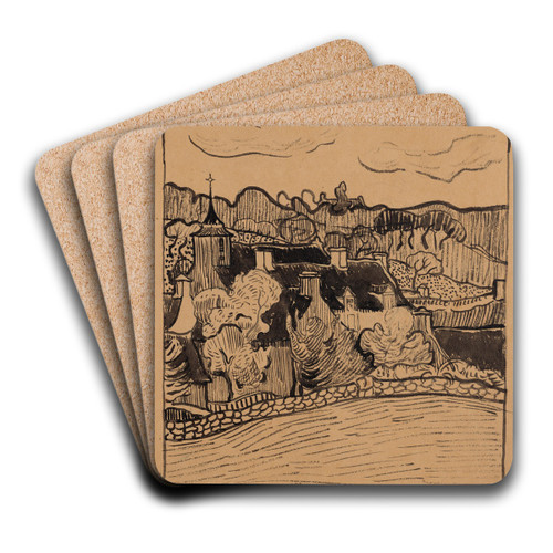 Les Maisons  Saint-Nolff by Jan Verkade Art Drink Coaster set
