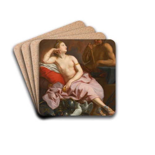 Venus In The Forge Of Vulcan by Circle Of Jean Simon Berthlemy Drink Coasters - set of 4