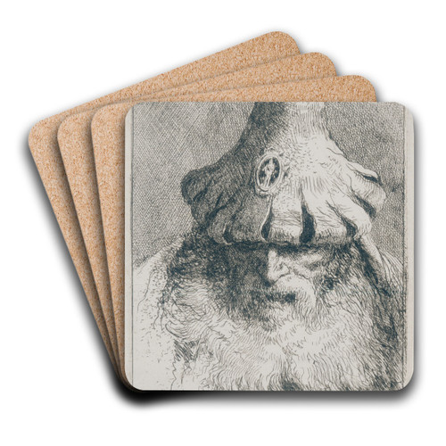 Old Man with Conical Hat by Giovanni Domenico Tiepolo Art Drink Coaster set