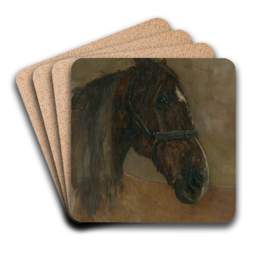 Head of a horse, with halter by Floris Verster Art Drink Coaster set Head of a horse, with halter by Floris Verster Art Drink Coaster set