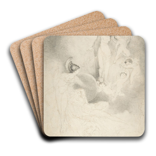 Scene with Classical Figures by William Pitts Art Drink Coaster set