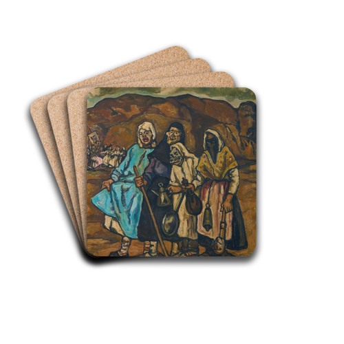 Dostrozonas de la sartn (carnival figures) by Jos Gutirrez Solana Drink Coasters - set of 4