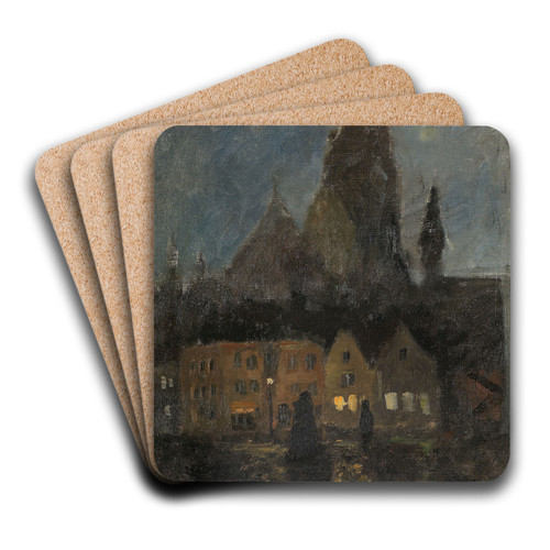 Evening in Dieppe by Frits Thaulow Art Drink Coaster set