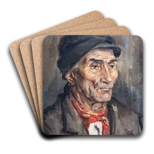 Portrait of an inhabitant of Rabastens by Luce Boyals Art Drink Coaster set