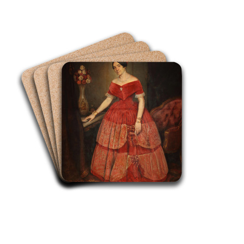Retrato de Manuelita Rosas by Prilidiano Pueyrredn Drink Coasters - set of 4