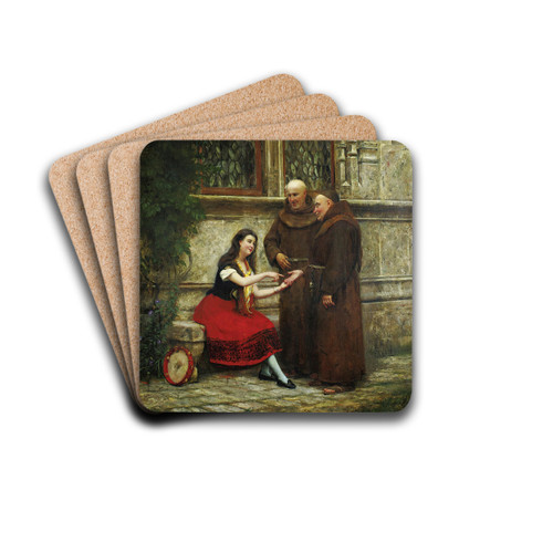 The Fortune Teller by Jos Frappa Drink Coasters - set of 4