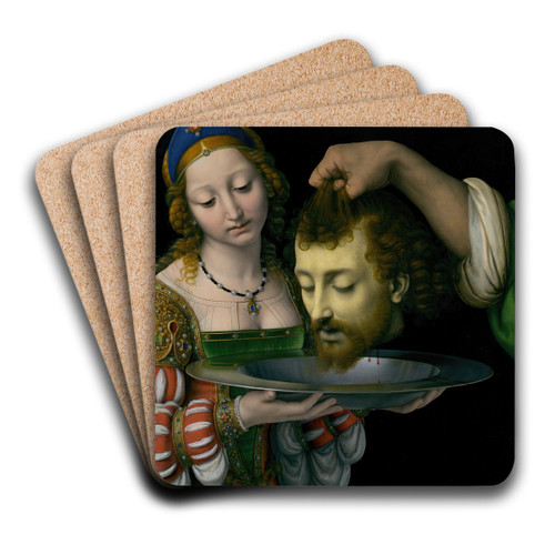 Salome with the Head of Saint John the Baptist by Andrea Solario Art Drink Coaster set
