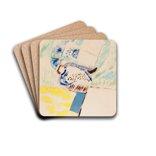 To Hjalmar Gabrielson. Merzzeichnung by Kurt Schwitters Drink Coasters - set of 4