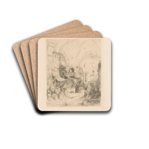 Bazaar in Constantinopel by Marius Bauer Drink Coasters - set of 4