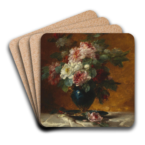 Blumenstck mit Rosen by Georges Jeannin Art Drink Coaster set