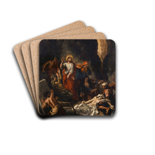 The Raising Of Lazarus by Eugne Delacroix Drink Coasters - set of 4