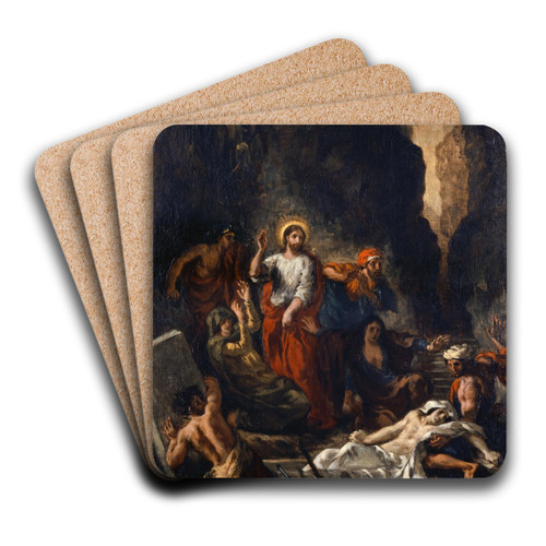 The Resurrection of Lazarus by Eugne Delacroix Art Drink Coaster set
