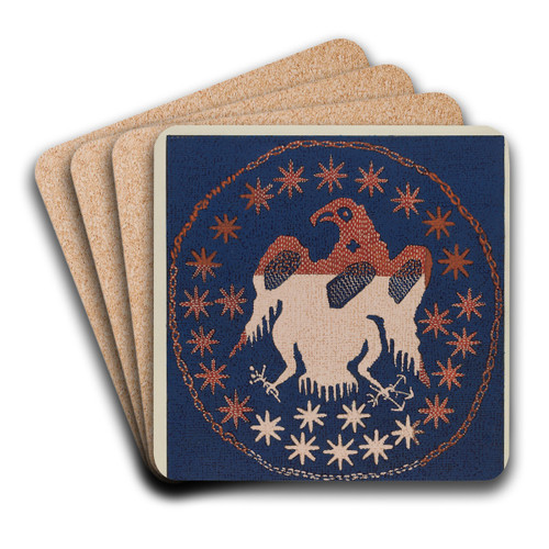 Historic Coverlet by Ruth M. Barnes Art Drink Coaster set