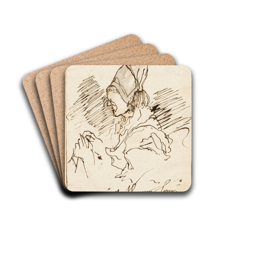 Seamstress by Claude Hoin Drink Coasters - set of 4