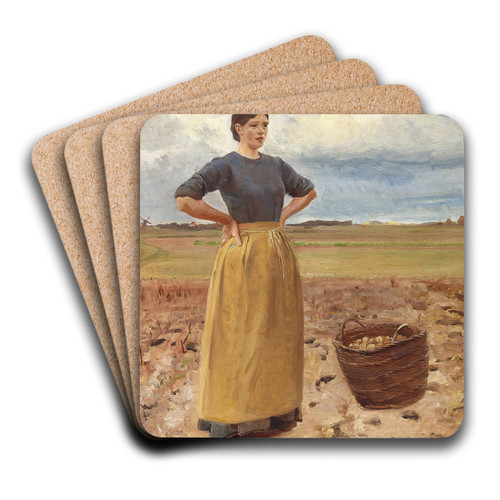 Ung Pige by Michael Ancher Art Drink Coaster set