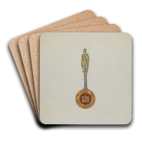 Souvenir Spoon by Ellen Duncan Art Drink Coaster set Souvenir Spoon by Ellen Duncan Art Drink Coaster set