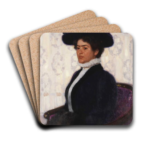 Die Gemahlin des Knstlers by Fritz Erler Art Drink Coaster set