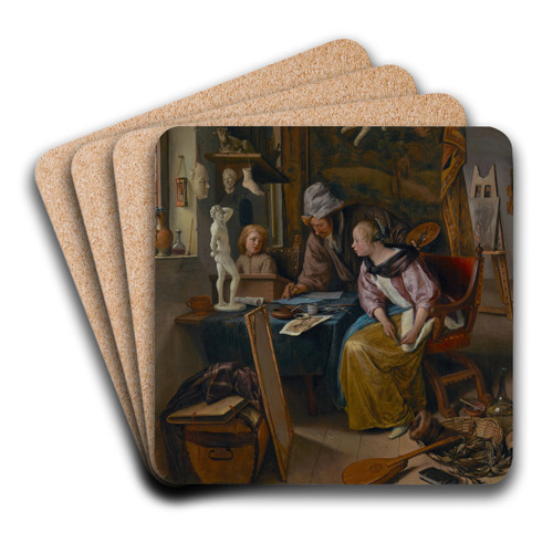 The Drawing Lesson by Jan Steen Art Drink Coaster set