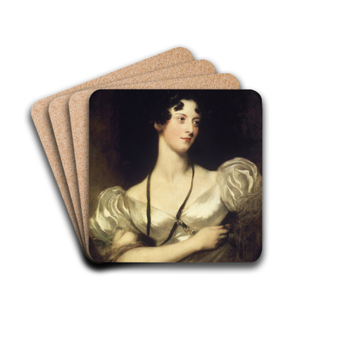 Portrait of Miss Caroline Fry by Sir Thomas Lawrence Drink Coasters - set of 4