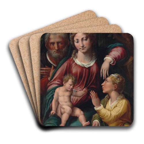 The Mystic Marriage of Saint Catherine by Biagio Pupini Art Drink Coaster set