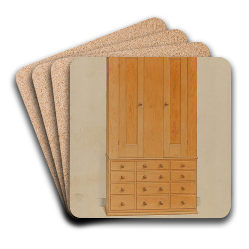 Shaker Cabinet with Drawers by Alfred H. Smith Art Drink Coaster set Shaker Cabinet with Drawers by Alfred H. Smith Art Drink Coaster set