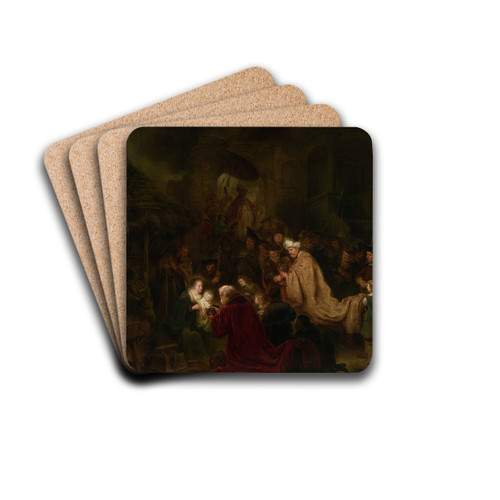 The Adoration of the Magi by Salomon Koninck Drink Coasters - set of 4