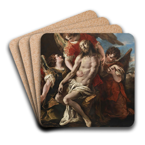 Christ Mourned By Three Angels by Sebastiano Ricci Art Drink Coaster set