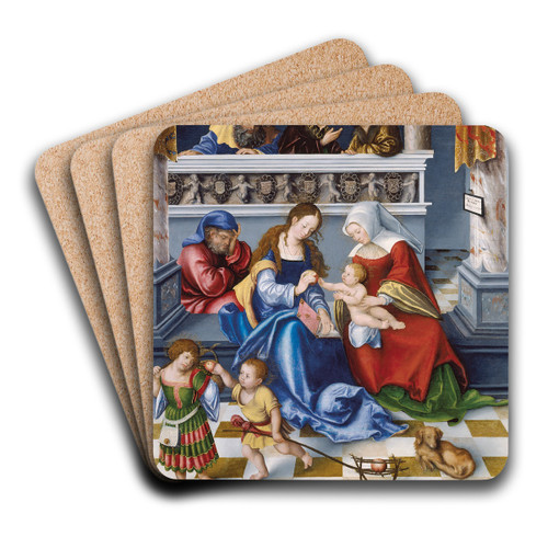 The Holy Kinship by Lucas Cranach the Elder Art Drink Coaster set