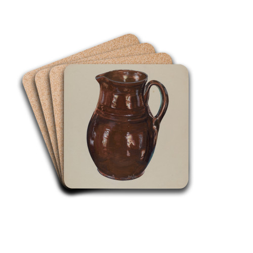 Economy Redware Pitcher by Ralph Atkinson Drink Coasters - set of 4