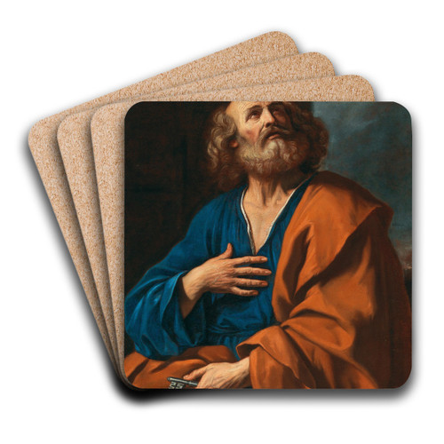 Saint Peter by Guercino Art Drink Coaster set Saint Peter by Guercino Art Drink Coaster set