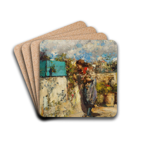 In the Garden by Vincenzo Irolli Drink Coasters - set of 4 In the Garden by Vincenzo Irolli Drink Coasters - set of 4