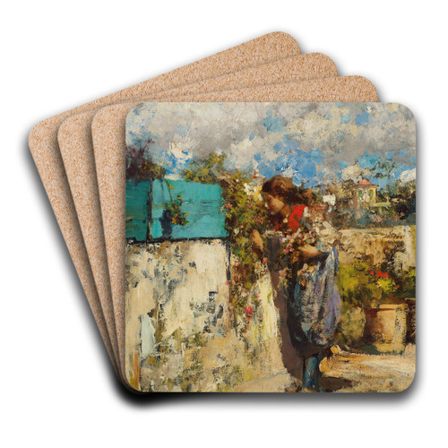 In the Garden by Vincenzo Irolli Art Drink Coaster set In the Garden by Vincenzo Irolli Art Drink Coaster set