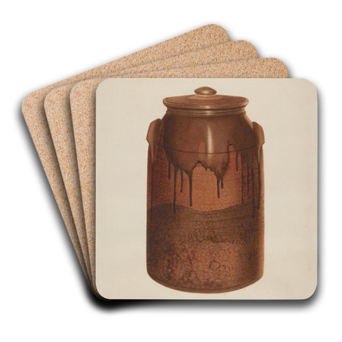 Pottery Jar with Lid by Annie B. Johnston Art Drink Coaster set Pottery Jar with Lid by Annie B. Johnston Art Drink Coaster set