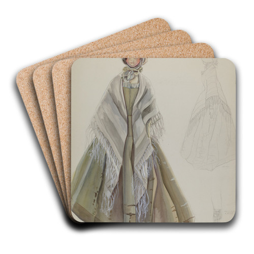 Quaker Doll by Gwyneth King Art Drink Coaster set Quaker Doll by Gwyneth King Art Drink Coaster set