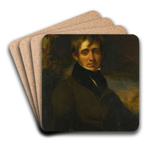 Portrait Of A Man, Said To Be The Poet Thomas Moore by John Opie Art Drink Coaster set Portrait Of A Man, Said To Be The Poet Thomas Moore by John Opie Art Drink Coaster set