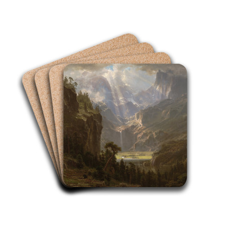 Rocky Mountains, Lander's Peak by Albert Bierstadt Drink Coasters - set of 4
