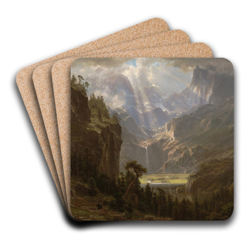 Rocky Mountains, Lander's Peak by Albert Bierstadt Art Drink Coaster set Rocky Mountains, Lander's Peak by Albert Bierstadt Art Drink Coaster set