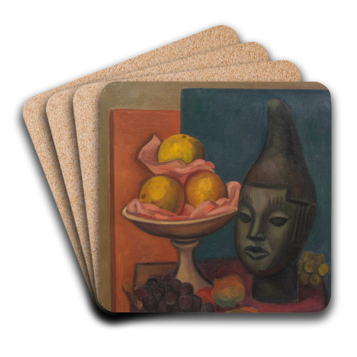 Still life with Benin Head by Mark Gertler Art Drink Coaster set Still life with Benin Head by Mark Gertler Art Drink Coaster set