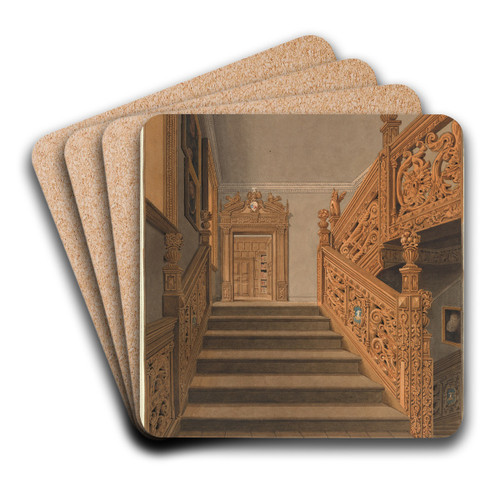 Staircase at Blithfield by John Buckler Art Drink Coaster set Staircase at Blithfield by John Buckler Art Drink Coaster set
