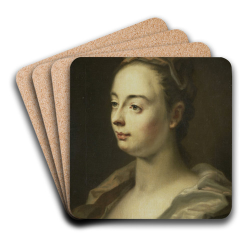 Portrait of a Woman by Balthasar Denner Art Drink Coaster set