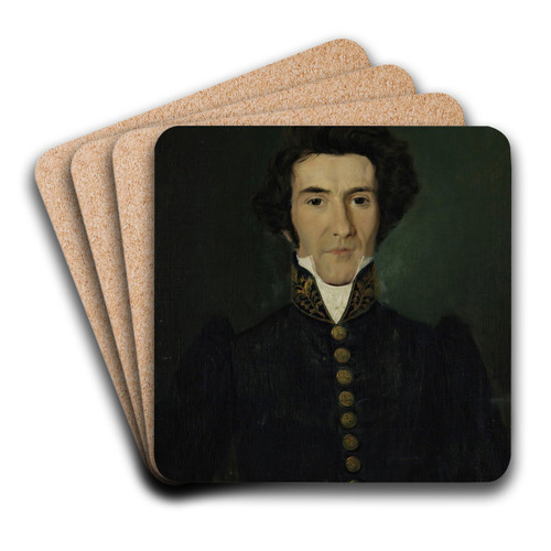 Portrait of Cabinet Minister Erik R. Minichen by Matthias Stoltenberg Art Drink Coaster set
