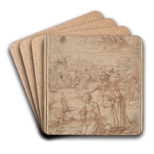 Beheading of St.Barbara by Jan Swart van Groningen Art Drink Coaster set