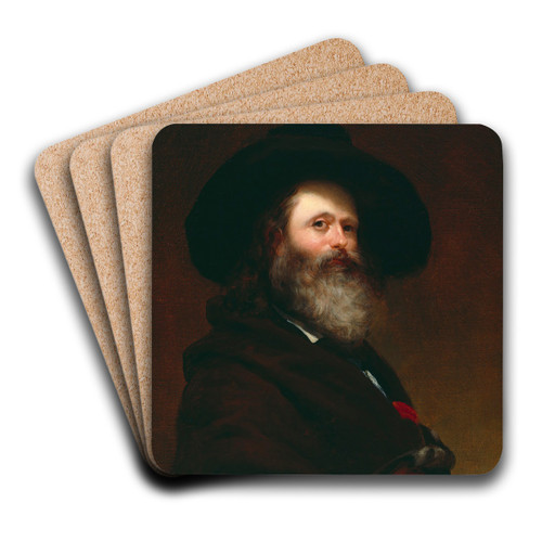 Self Portrait by Charles Loring Elliott Art Drink Coaster set