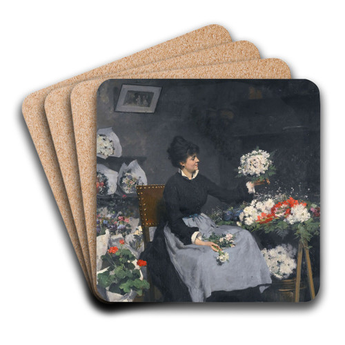 Lamarchande de fleurs by Victor Gabriel Gilbert Art Drink Coaster set