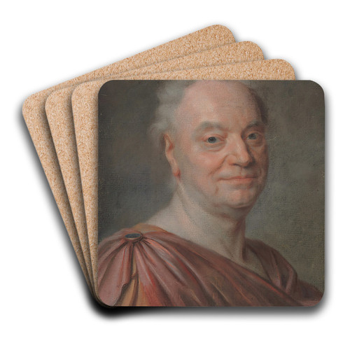 Portrait of Prosper Jolyot de Crbillon by Maurice-Quentin de La Tour Art Drink Coaster set Portrait of Prosper Jolyot de Crbillon by Maurice-Quentin de La Tour Art Drink Coaster set