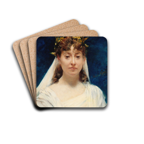Julia Bartet (1854-1941), socitaire de la Comdie-Franaise by Aim Morot Drink Coasters - set of 4 Julia Bartet (1854-1941), socitaire de la Comdie-Franaise by Aim Morot Drink Coasters - set of 4