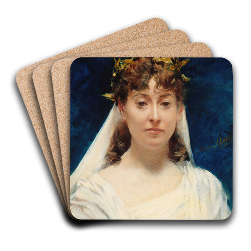 Julia Bartet (1854-1941), socitaire de la Comdie-Franaise by Aim Morot Art Drink Coaster set Julia Bartet (1854-1941), socitaire de la Comdie-Franaise by Aim Morot Art Drink Coaster set